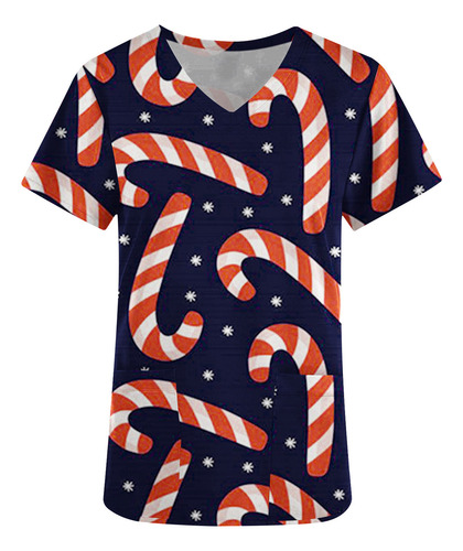Camiseta De Manga Corta A La Moda Con Cuello En V Para Mujer