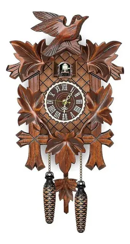 Relógio de parede de cuco de madeira de estilo nórdico retrô, estrutura marrom Menor preço em Relógio de parede de cuco de madeira de estilo nórdico retrô, estrutura marrom