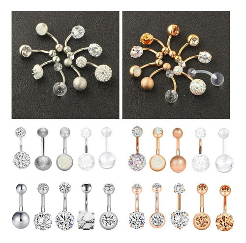 2x10pcs / Lot Body Piercing Labret Lengua Ceja Barbells Mix