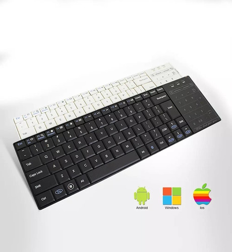 Mini Teclado Sem Fio Universal 2.4g Touchpad 2 Em 1 Tablet Cor de teclado Branco