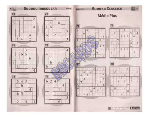 Livro Sudoku Coquetel Nível Médio Edições Encadernadas 7vols