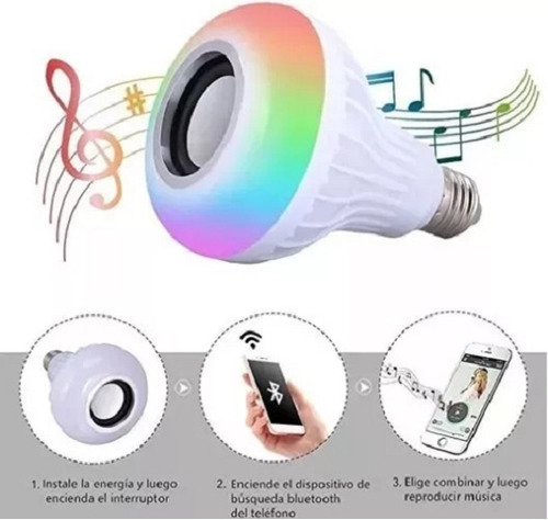 Bombillos Led Multicolor Corneta Altavoz Bluetooth + Control