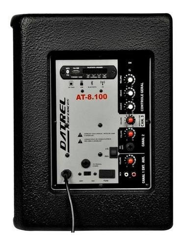 Caixa de som Datrel AT8-100 com bluetooth e Wi-Fi preta 110V/220V