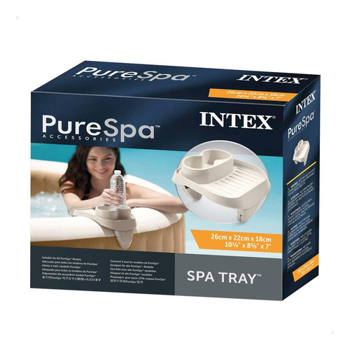 Porta Copos Suporte 2 Spa Ofuro Bebidas Garrafas Intex Cor Bege Liso