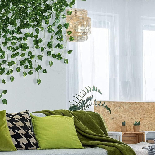 10pcs Enredaderas De Follaje Artificial Guías Colgantes Hoja De Sandía