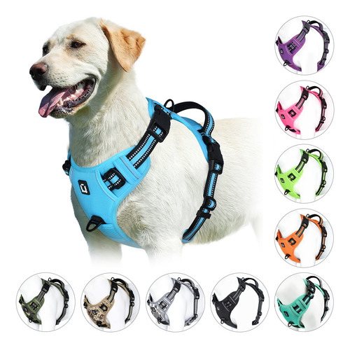 No Pull Dog Harness Adjustable Soft Padded Pet Vest With