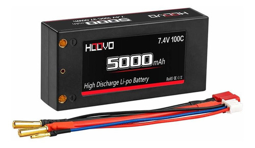 Bateria Lipo 7.4v 5000mah 100c 2s T Plug Hoovo