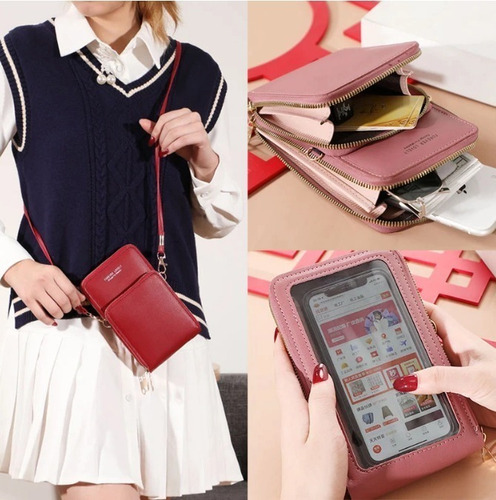 Bolso Para Celular Cartera Bandolera Para Dama Tarjetero