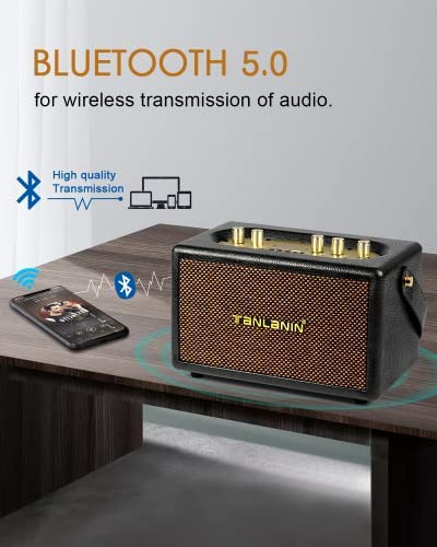 Tanlanin Altavoces Bluetooth Vintage Recargables Portátiles