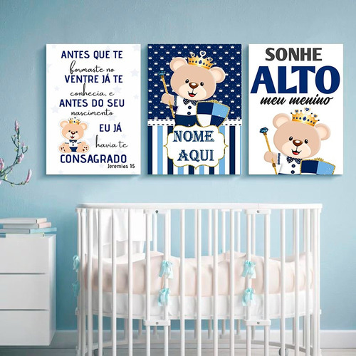 Kit Placas Decorativas Quarto Infantil Nome Personalizado