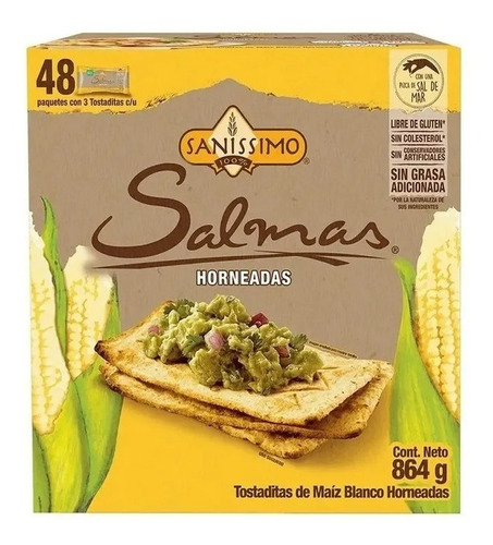 Salmas Horneadas Caja C/48 Paquetes Con 3 Tostadas C/u 864gr