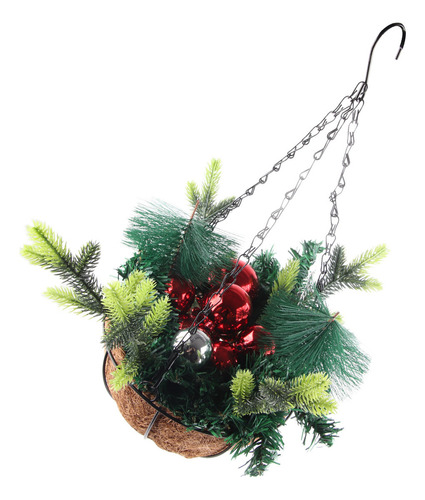 Cesta Colgante De Navidad Artificial Decorada Con Madera De.