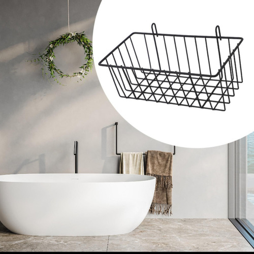 Cesta De Metal Colgante Con Panel De Rejilla De Pared, L