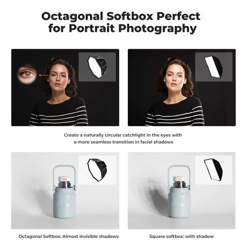 Softbox Octogonal 55cm Con Grid Y Montura Bowens K&f Concept