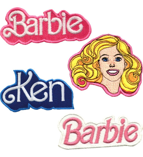 Parche Barbie Y Ken Bordado X Unidad