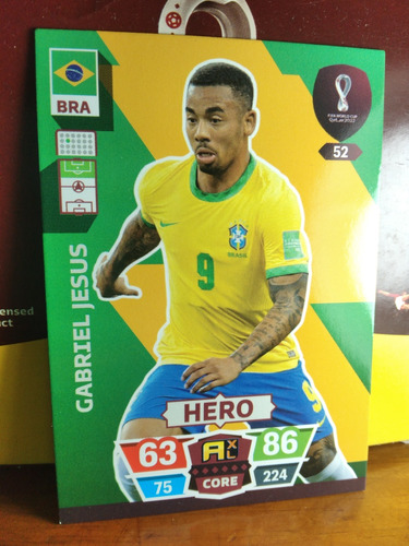 Adrenalyn Panini World Cup Qatar 2022 Gabriel Jesus Hero