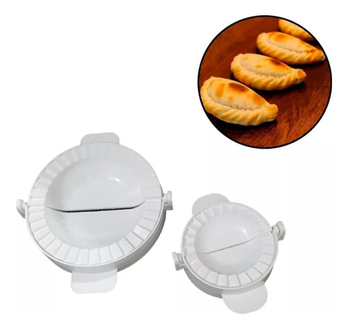 Combo 2 Cierra Empanadas 12 Cm Molde Cerradora Repulgadora Blanco