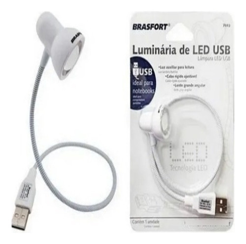 Luminária Para Computador Usb Led Prata