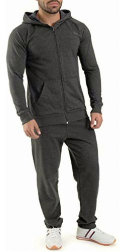 Everlast V37200 Conjunto Deportivo Felpa Hombre, Gris