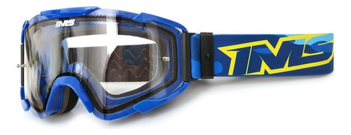 Oculos Ims Prime Preto Veloterra Motocros Trilha Off Road Cor da armação Azul Cor da lente Cristal Tamanho Único