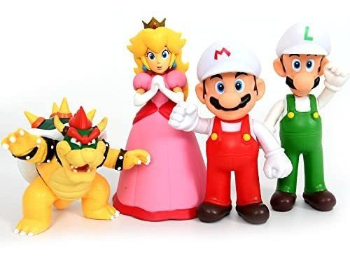 4pcs/set Super Mario Toys - Mario  Bowser  Princess Glfp9