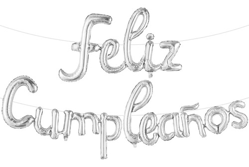 Globo Metálico Feliz Cumpleaños Happy Birthday Party Supplie Color Plateado Feliz Cumpleaños