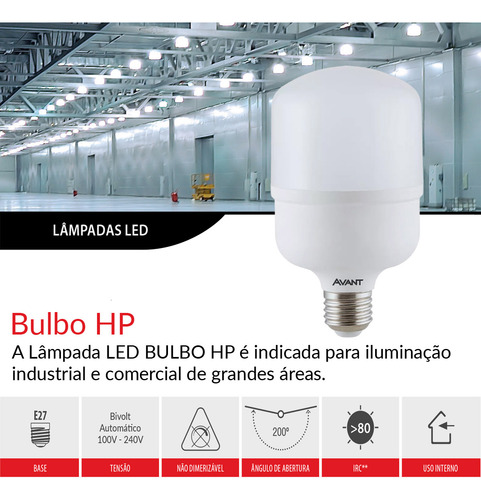 Kit 10 Lâmpada Bulbo 30w Branco Quente 3000k Bivolt E27 Led