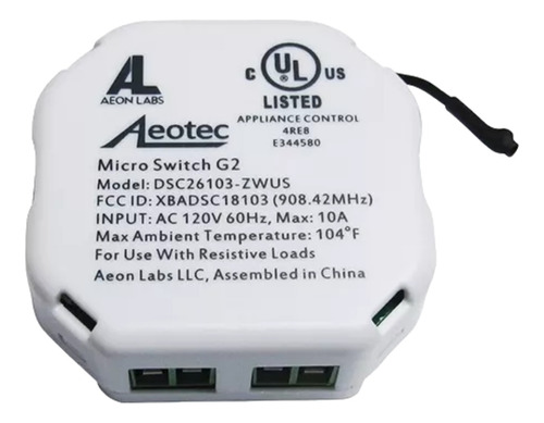 Aeon Labs Aeotec Micro Smart Switch G2 Freq. Usa 908.42mhz