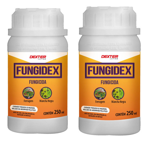Kit 2 Fungidex 250ml Controle De Doenças E Pragas De Jardim