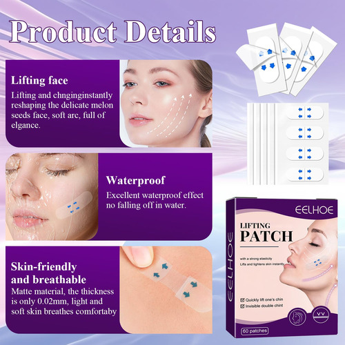 Cinta Facial Invisible 60 Unidades Para Estiramiento Mmg