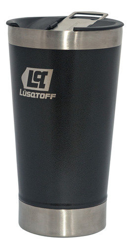 Jarro Vaso Termico Con Tapa 530 Ml Acero Inoxidable Lusqtoff Color Negro