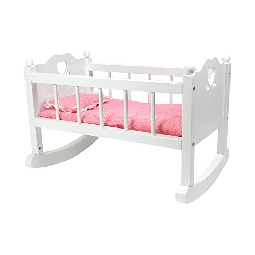 Sophia's Baby Doll Crib With Heart-shaped Details &amp; Rock