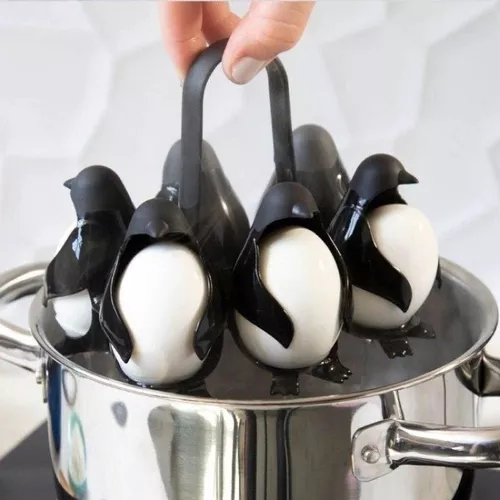 Huevera Hervidor Porta Huevo Organizador Pingüino 6 Huevos
