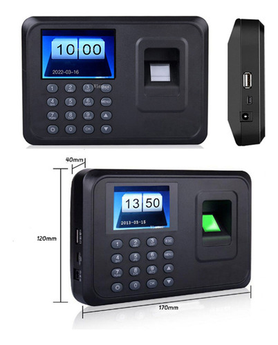Fopnew Reloj Checador Huella Digital Dactilar Checador Biométrico