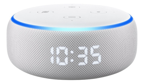Imagen 1 de 4 de Amazon Echo Dot 3rd Gen with clock con asistente virtual Alexa, pantalla integrada sandstone 110V/240V