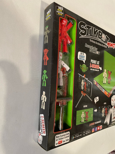 Stikbot Monsters Rojo Y Blanco Studio Set Pantalla Verde Zin (Usado)