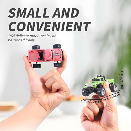Mini Monster Truck Rc Con Remolque, Todo Terreno A Escala 1: