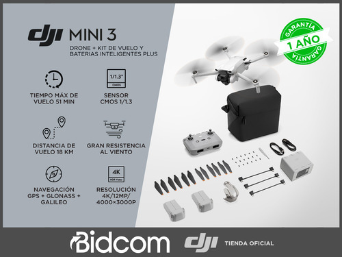 Imagen 2 de 10 de Drone Con Cámara Dji Mini 3 Fly More Combo Full Hd 4k