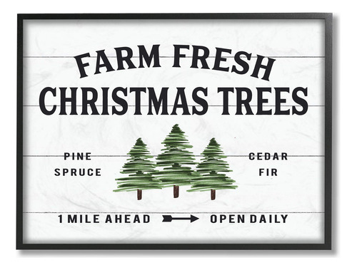 Stupell Industries White Planked Look Holiday Farm - Árbol