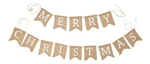 Banderines - Ginger Ray Hessian Burlap Merry Christmas Bunti