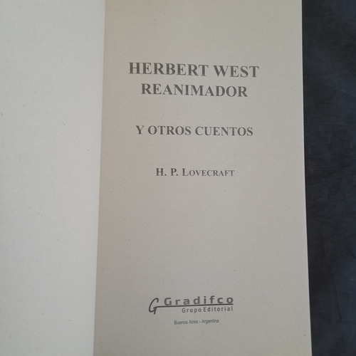 Herbert West, Reanimador Y Otros Cuentos Lovecraft