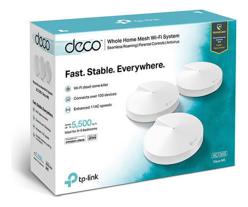 Deco M5 3 Pack Tp-link Sistema Wifi 5 Ghz 2,4 Ghz Ac1300