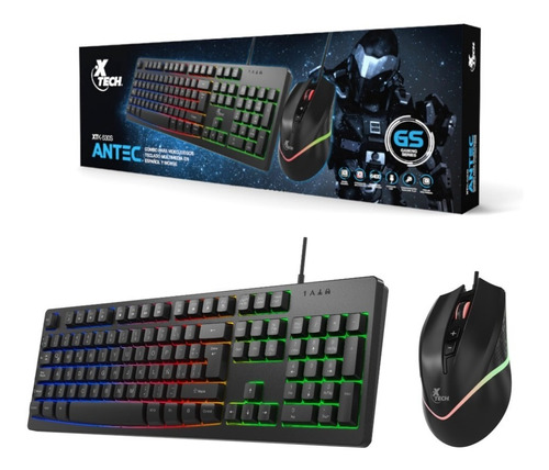 Combo Teclado Y Mouse Gamer Con Luces Xtech Xtk-530s Español