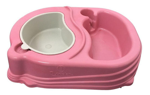 Comedouro Para Cães E Gatos Duplo Cor Rosa N º2 - Nutriplan