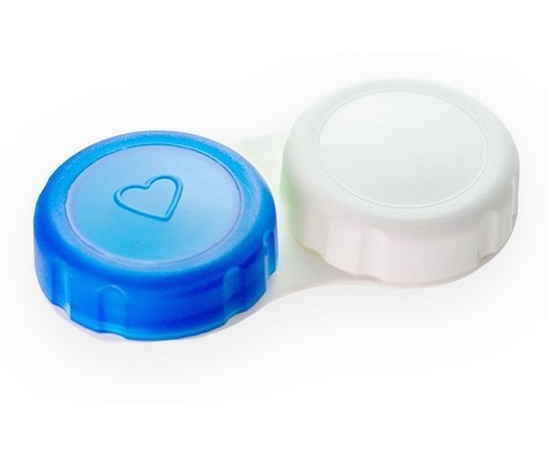 Estuche Portalentes Contenedor Para Lentes De Contacto Color Azul Y Blanco