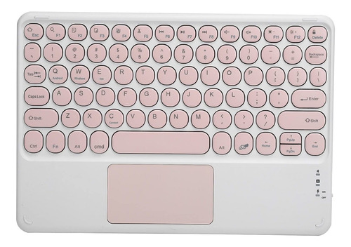 Teclado Inalambrico Panel Tactil 10  Recargable Ultra Rosa