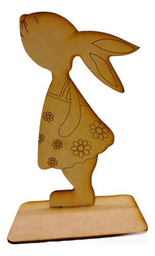 Figura Madera Mdf Coneja Mamá Pascua 20 Cm 