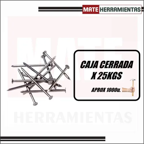 Caja Clavos Punta Paris 2 1/2 Pulgadas Caja Por 25 Kg