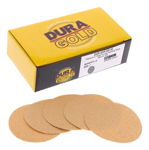 Dura-gold Disco Lija Dorado 2  Alta Calidad Grano 120 Caja