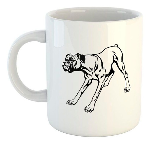 Taza De Ceramica Perro Boxer Silueta Vector